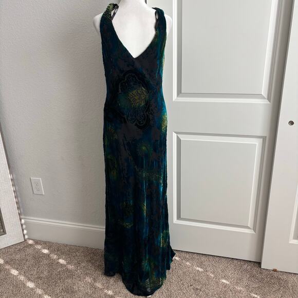 VTG Patra Women’s Velvet Burnout Dress 12 Cowl Neck Whimsigoth Vamp Y2K - Picture 2 of 13